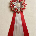 Standard Rosette Lei — Plain — Red & Gold
